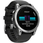 fenix E Smartwatch - 47mm, AMOLED, Slate Gray Steel with Black Silicone Band