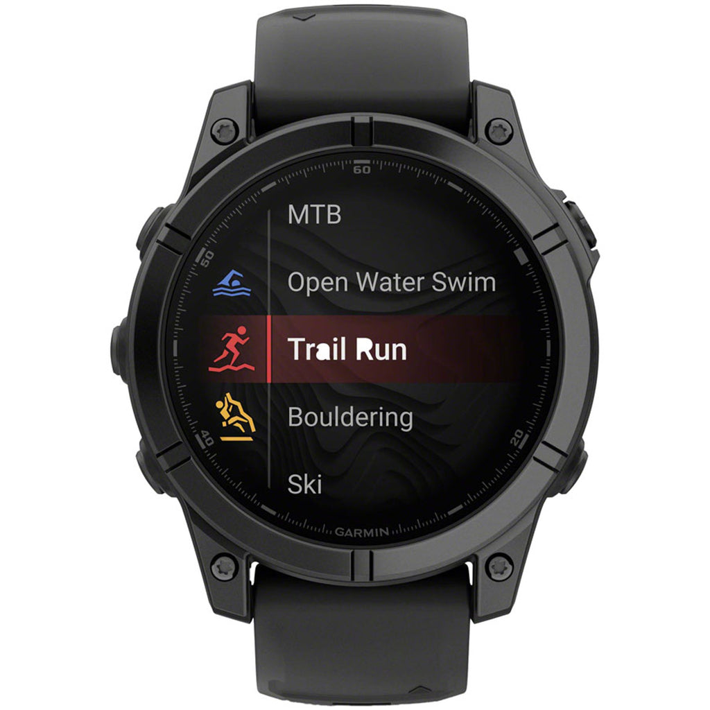 fenix E Smartwatch - 47mm, AMOLED, Slate Gray Steel with Black Silicone Band