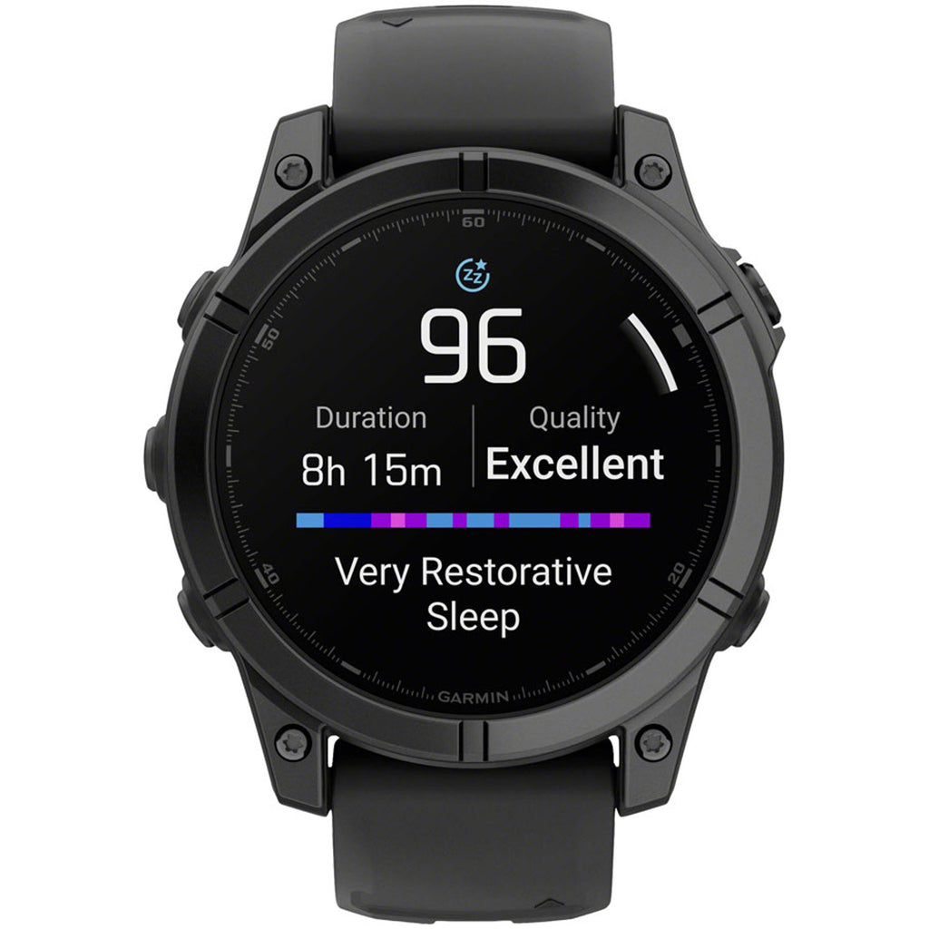 fenix E Smartwatch - 47mm, AMOLED, Slate Gray Steel with Black Silicone Band