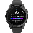 fenix E Smartwatch - 47mm, AMOLED, Slate Gray Steel with Black Silicone Band