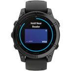 fenix E Smartwatch - 47mm, AMOLED, Slate Gray Steel with Black Silicone Band
