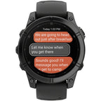 fenix E Smartwatch - 47mm, AMOLED, Slate Gray Steel with Black Silicone Band