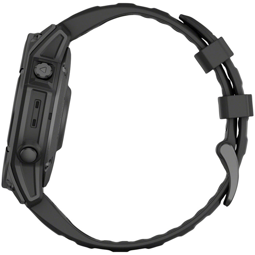 fenix E Smartwatch - 47mm, AMOLED, Slate Gray Steel with Black Silicone Band