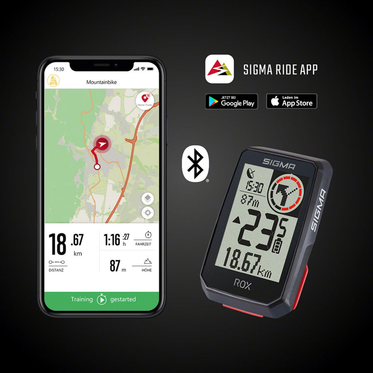 ROX 2.0 GPS Bike Computer - Wireless, Rechargeable, Black