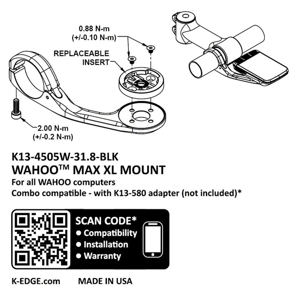 Wahoo Max XL Mount - Wahoo MAX XL Computer Mount