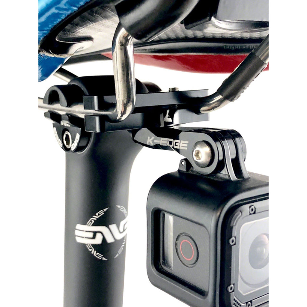 Go BIG Pro Saddle Rail Camera Mount for GoPro, Garmin, and Shimano, Black