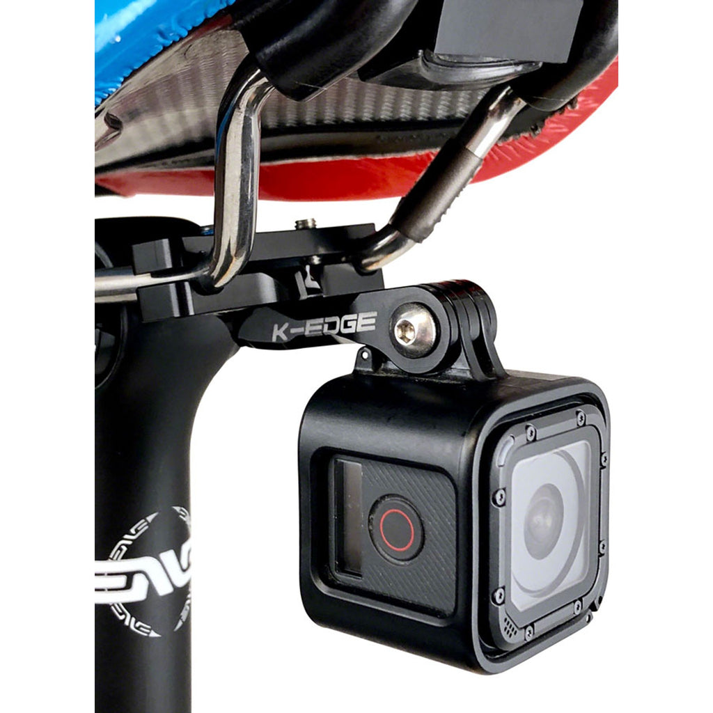 Go BIG Pro Saddle Rail Camera Mount for GoPro, Garmin, and Shimano, Black