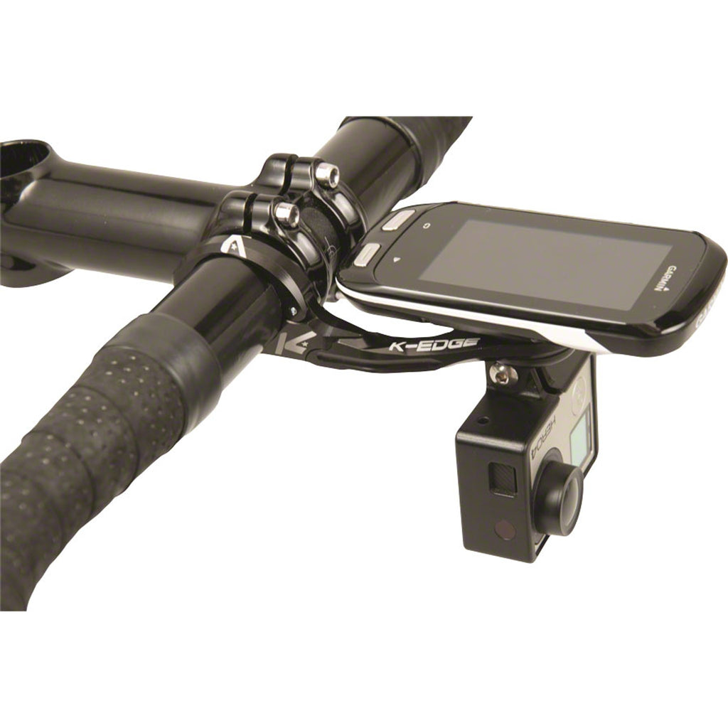 Combo Mount Adapter for Universal Action Camera and Light - compatible with K-EDGE Garmin, Garmin XL, and Wahoo Mounts
