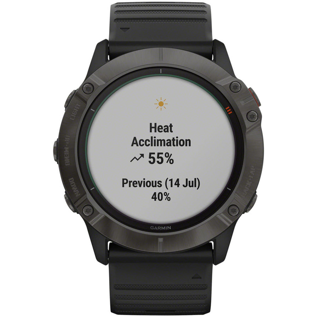 Fenix 6X Pro Solar GPS Watch - Carbon Gray/Black