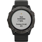 Fenix 6X Pro Solar GPS Watch - Carbon Gray/Black