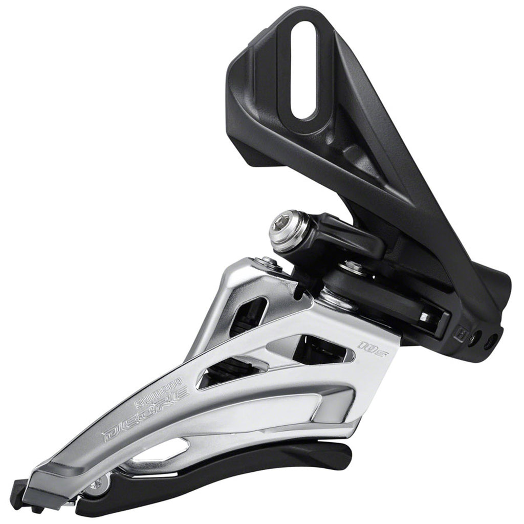 Deore M4100 Front Derailleur - 10 Speed - Double - Side Swing - Front Pull - Silver/Black
