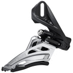 Deore M4100 Front Derailleur - 10 Speed - Double - Side Swing - Front Pull - Silver/Black