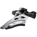 Deore M4100 Front Derailleur - 10 Speed - Double - Side Swing - Front Pull - Silver/Black