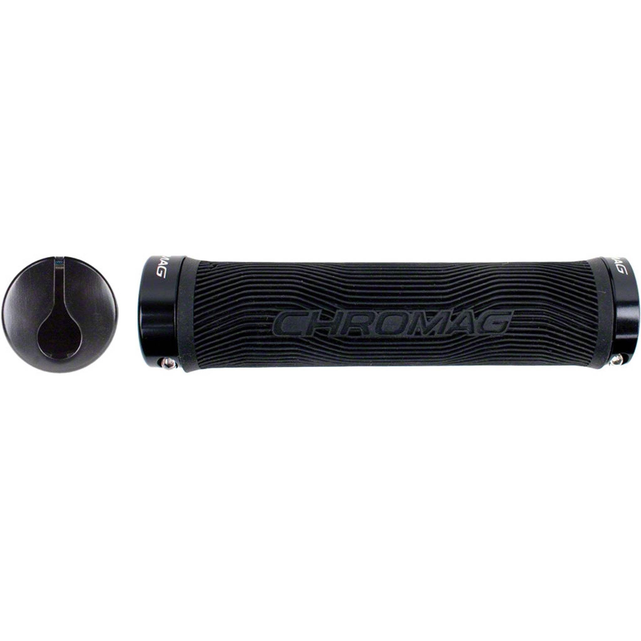 Chromag Palmskin Grips - Brown/Gold, Lock-On