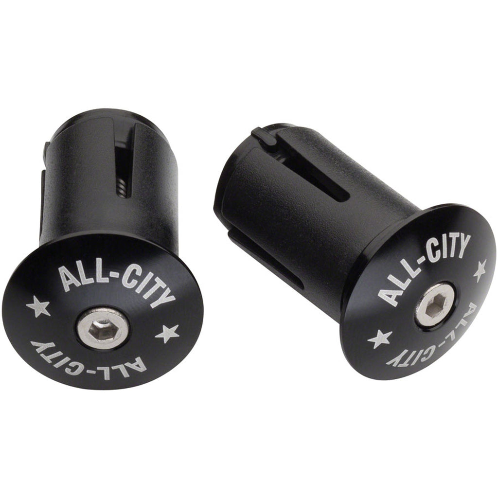 All-City Locking Handlebar End Plugs, Black