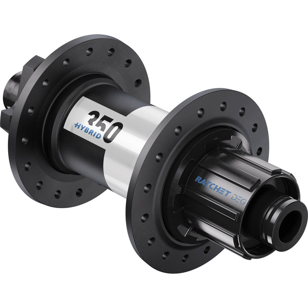 350 Deg Hybrid Rear Hub - 6-Bolt - 32H - DEG 60 DF - 12 x 148mm - Black/White - 12mm Thru x 148mm - 6-Bolt Disc - J-Bend