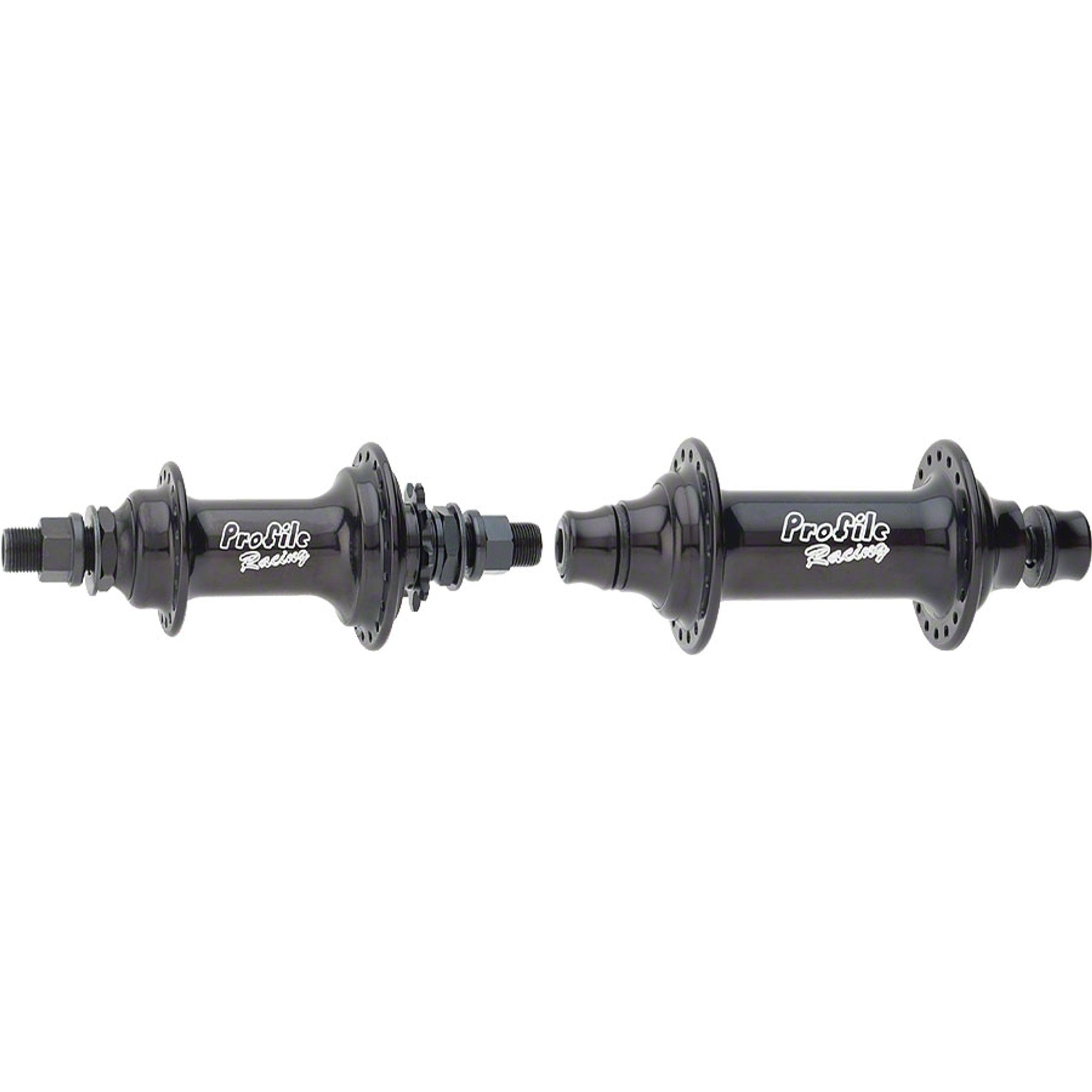 Profile Racing Totem SS BMX Hub Set, 36 Hole 3/8" Front/14mm GHD Rear Axle 9t Driver Black