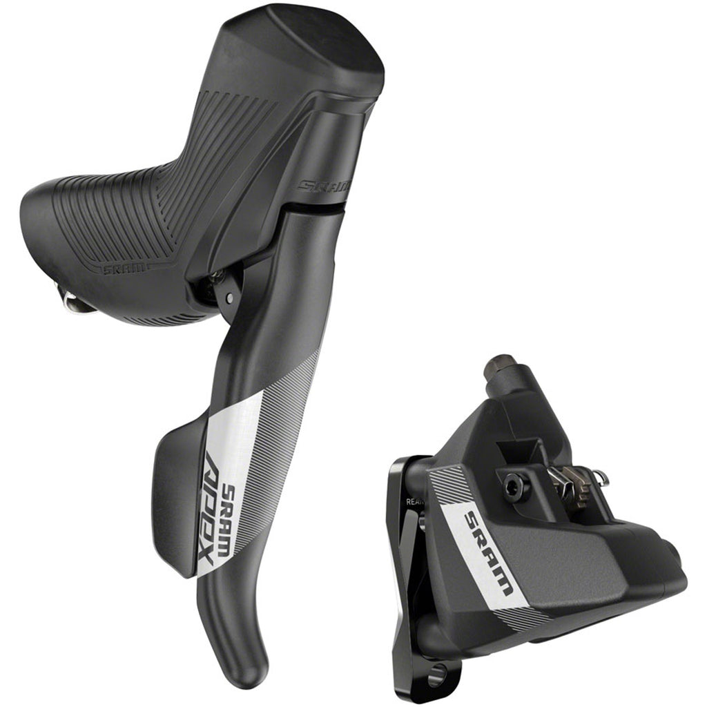 SRAM Apex Shift/Brake Lever and Hydraulic Disc Brake Caliper - Right/Rear, 12-Speed, DoubleTap, Flat Mount, 20mm Offset, Black, D1
