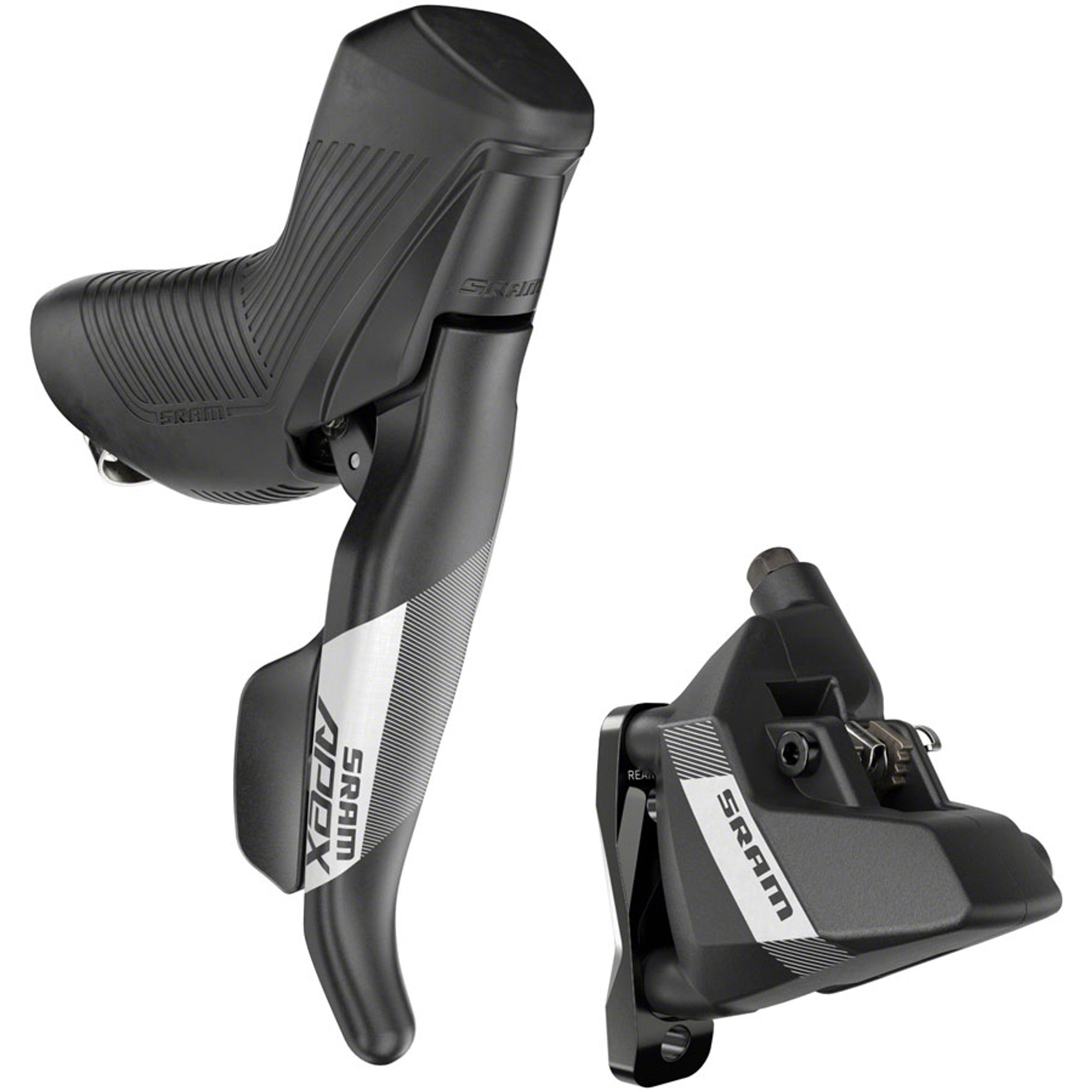 SRAM Apex Shift/Brake Lever and Hydraulic Disc Brake Caliper - Right/Rear, 12-Speed, DoubleTap, Flat Mount, 20mm Offset, Black, D1