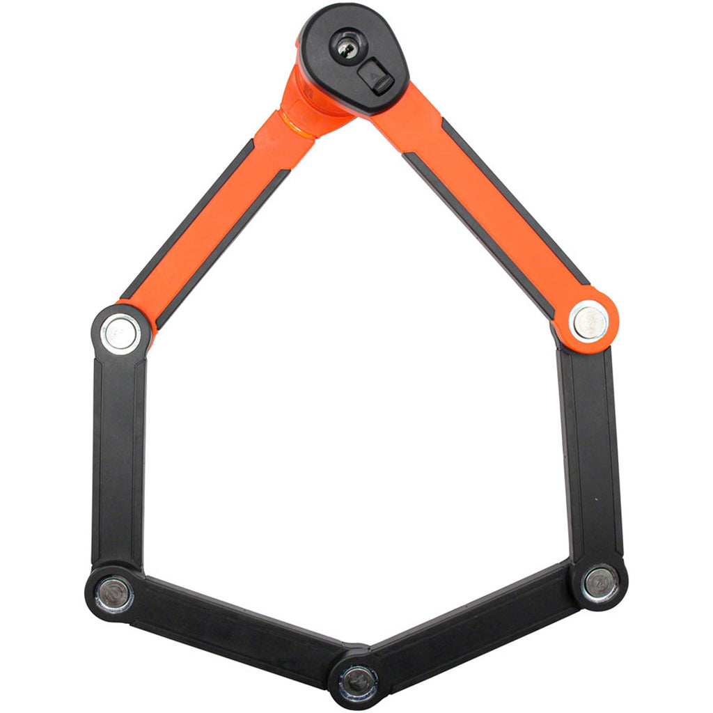Evolution 790 Folding Lock - 90cm, Keyed, Inludes Click Tight Bracket, Black/Orange