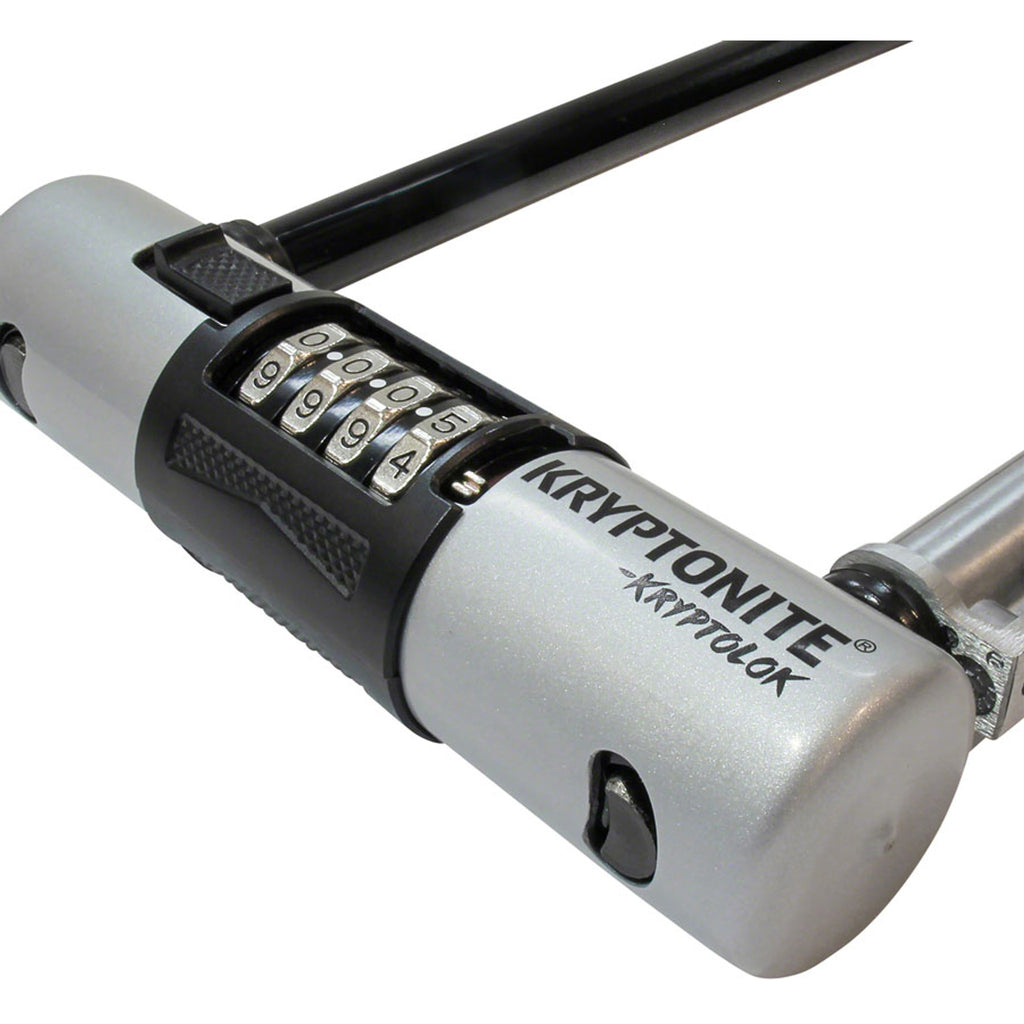 KryptoLok U-Lock - 4 x 9", 4-Digit Combination, Black, Includes bracket