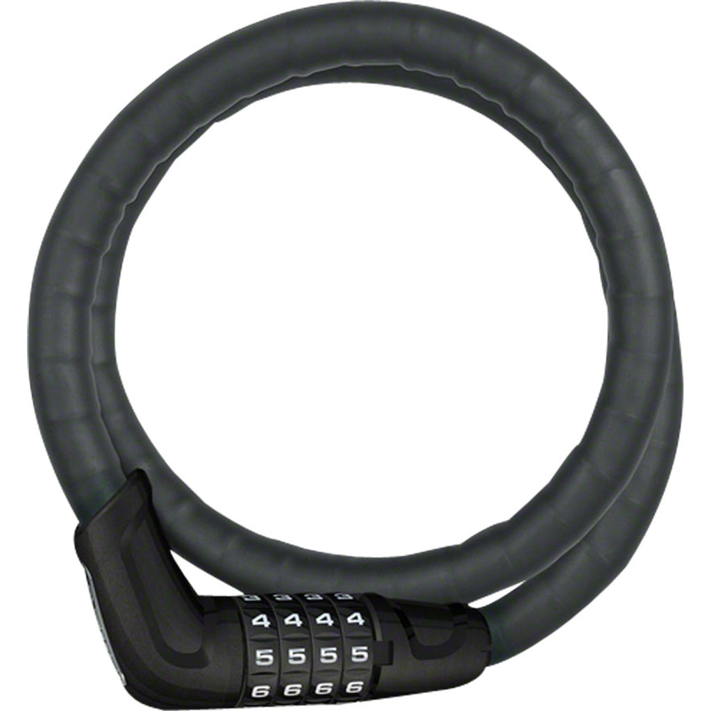 Tresorflex 6615 Combination Coiled Cable Lock: 120cm x 15mm With Mount, Black