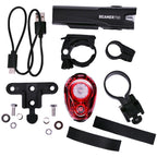 Beamer 700/Rojo 100 Headlight/Taillight Set - 700/100 Lumen, USB Rechargable, Black
