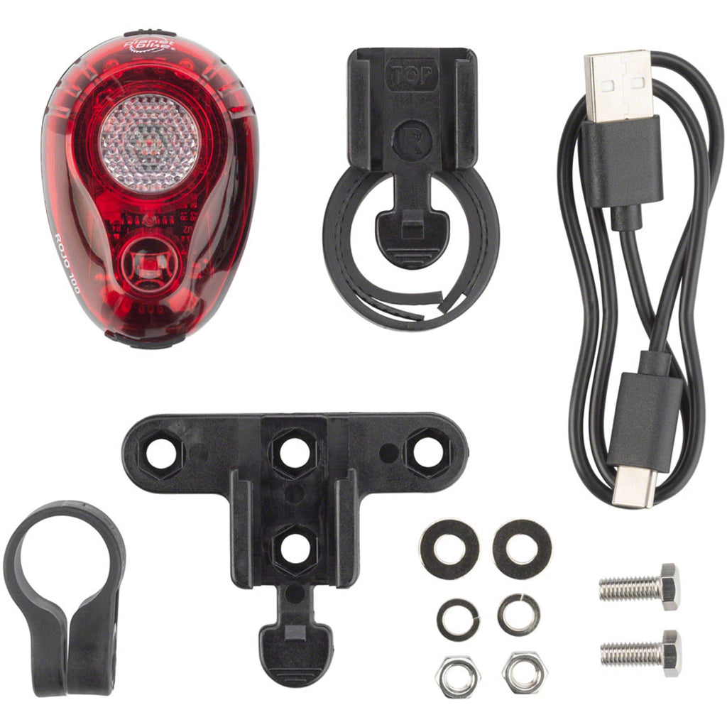 Rojo 100 Taillight - USB Rechargeable, Red