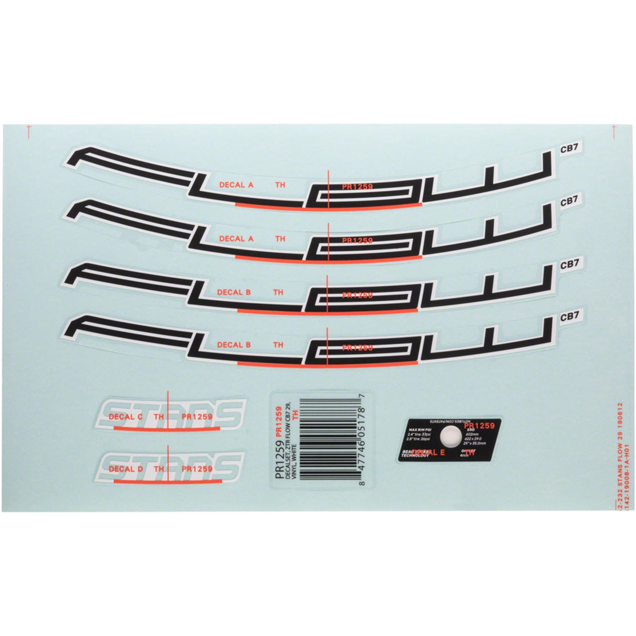 Flow CB7 Rim Decal - Flow CB7 Rim Decal
