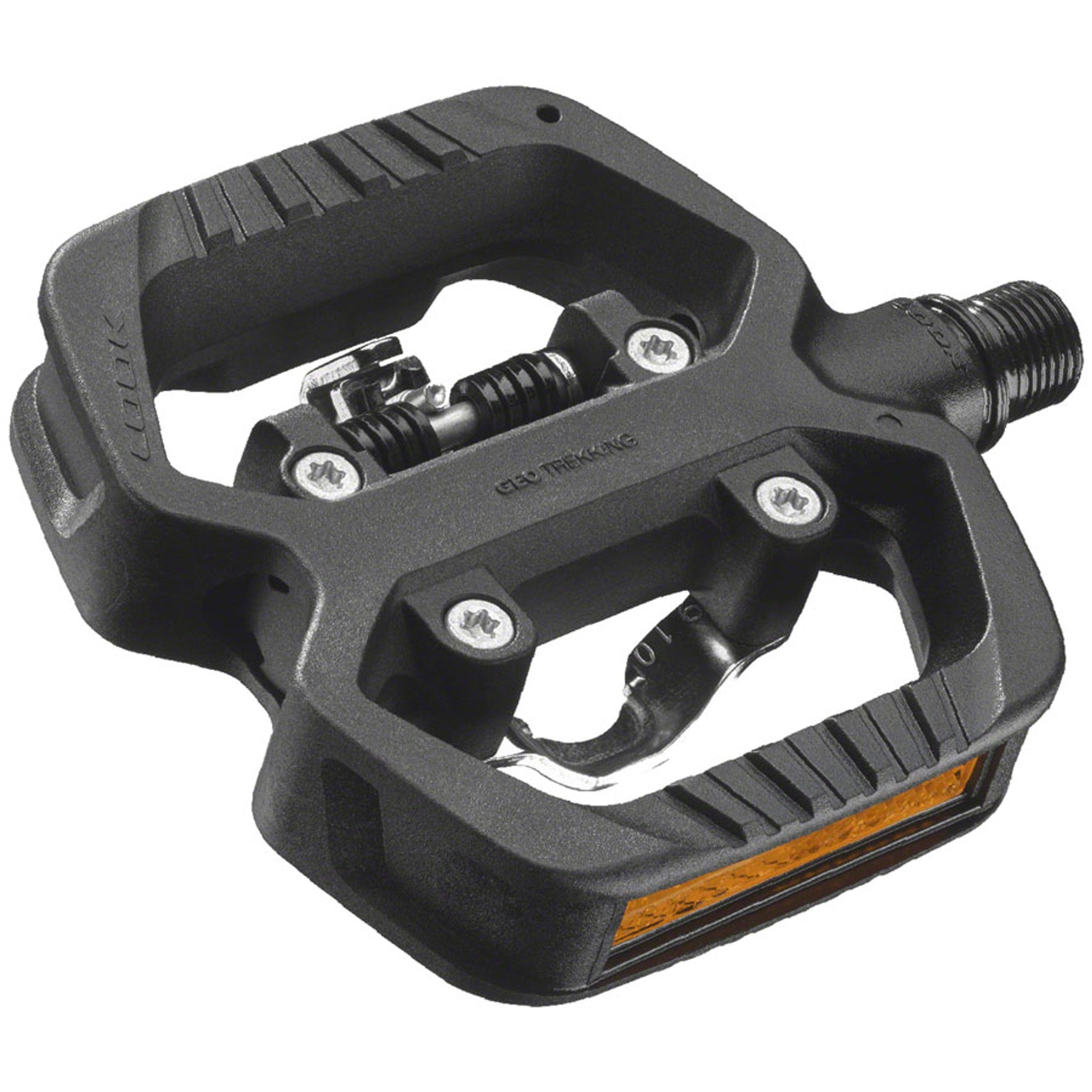 GEO TREKKING Pedals - Single Side Clipless with Platform, Chromoly, 9/16", Black