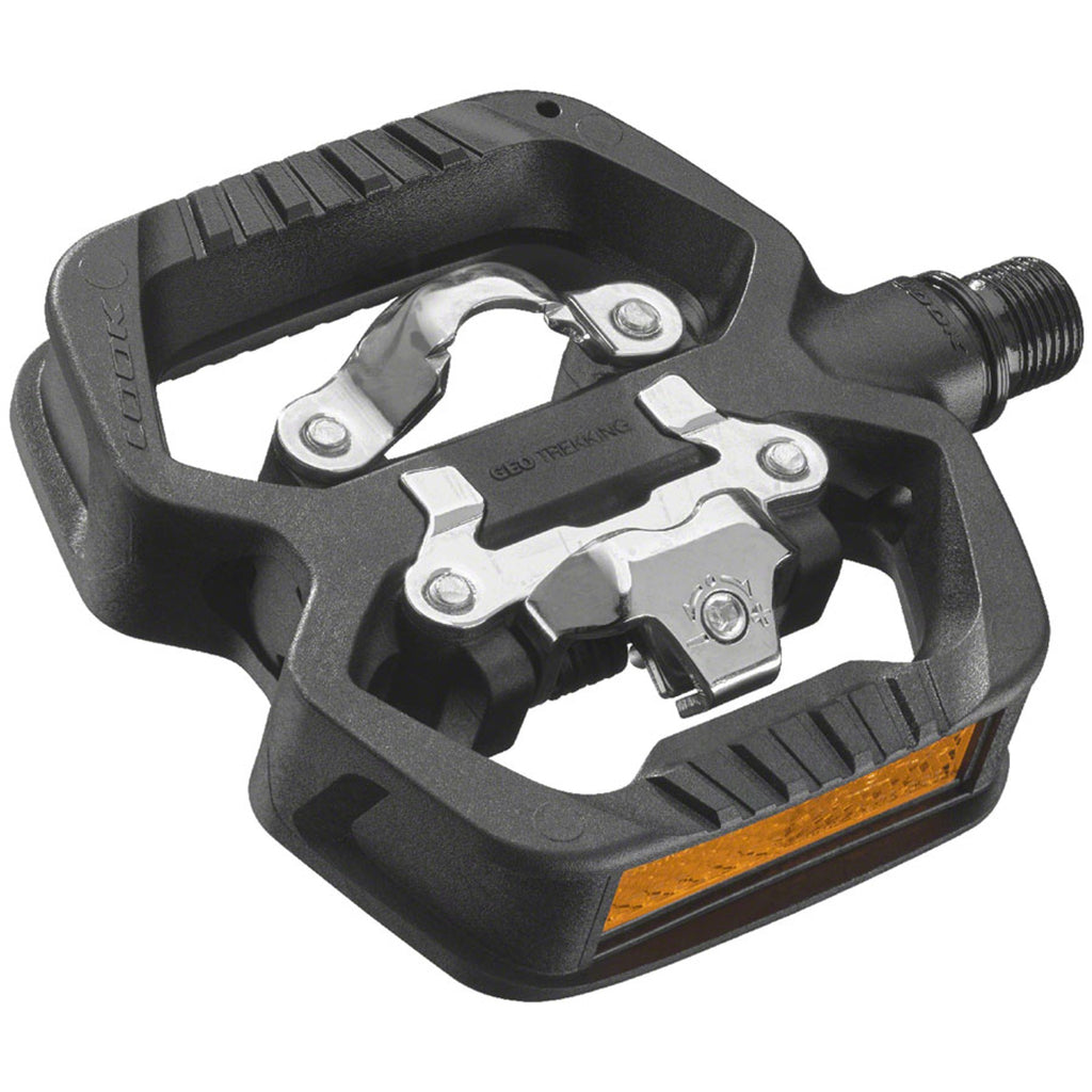 GEO TREKKING Pedals - Single Side Clipless with Platform, Chromoly, 9/16", Black
