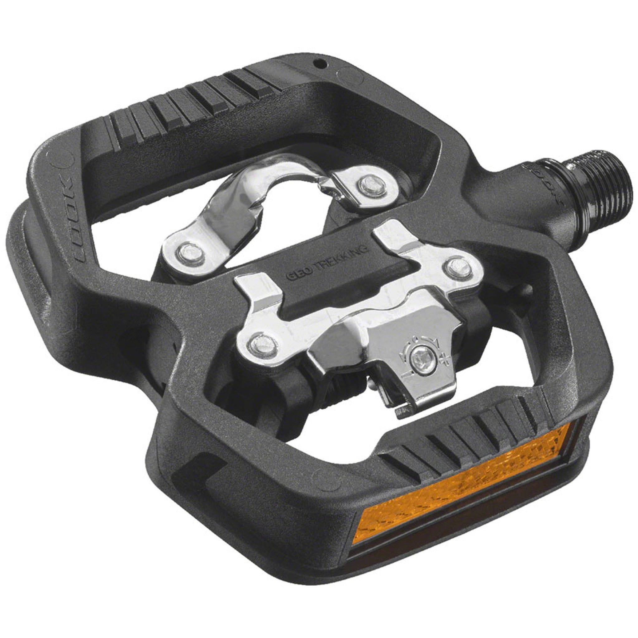 GEO TREKKING Pedals - Single Side Clipless with Platform, Chromoly, 9/16", Black