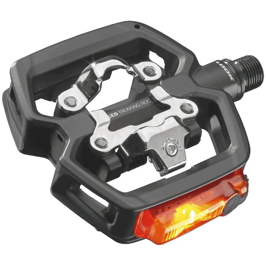 GEO TREKKING ROC VISION Pedals - Single Side Clipless with Platform, Chromoly, 9/16", Black