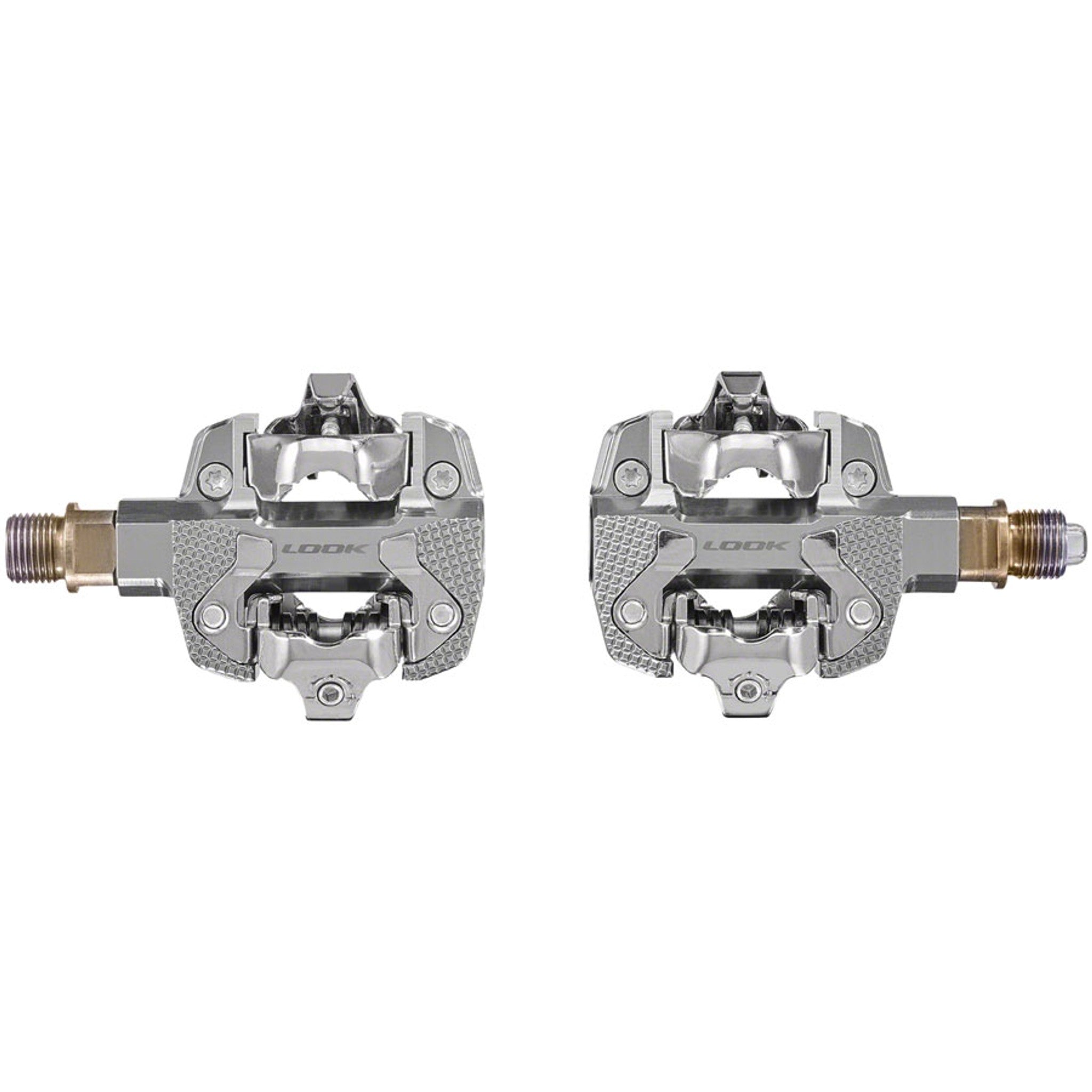 X-TRACK Single Power Pedals - Dual Sided Clipless, Chromoly,  9/16", Silver
