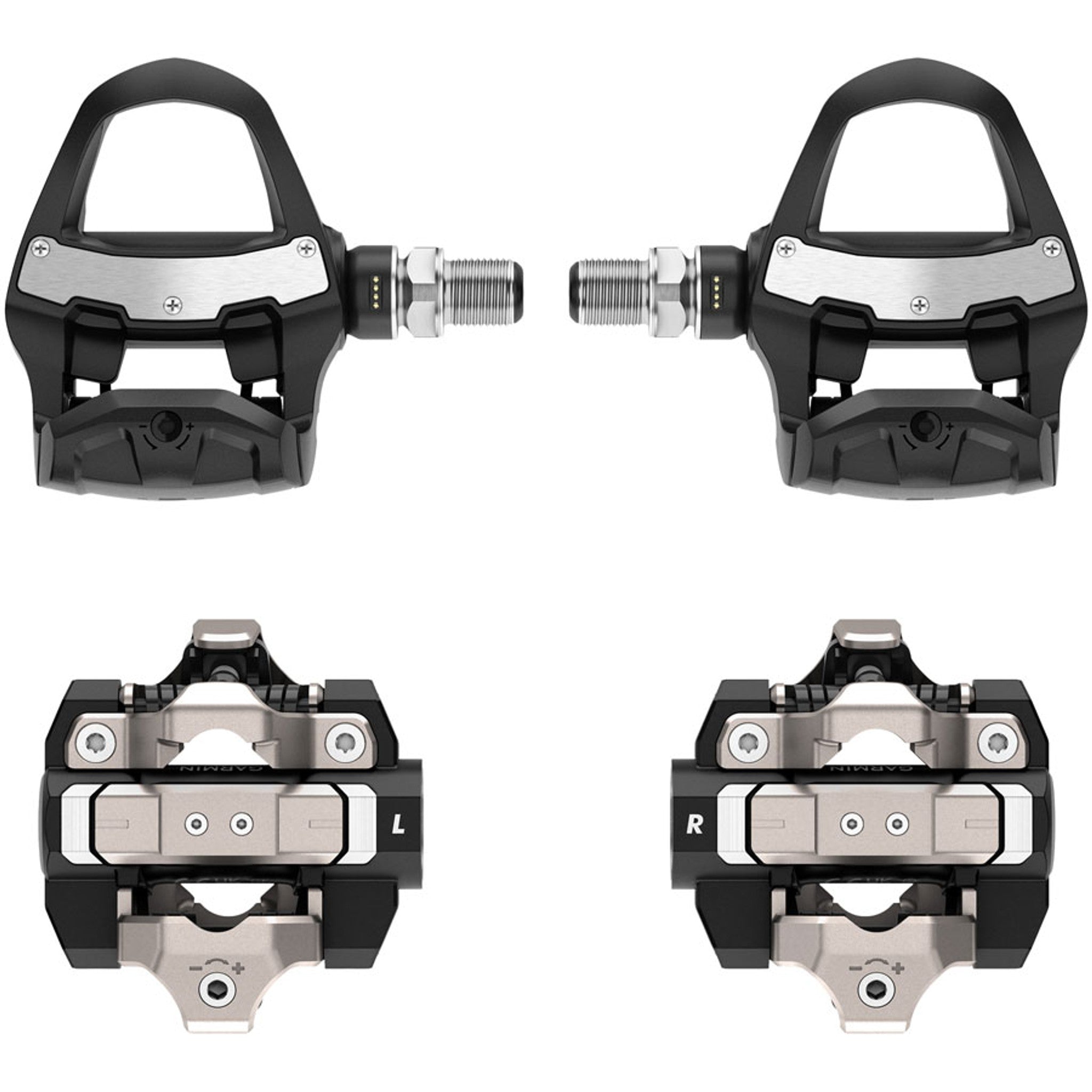 Rally RK/XC210 Power Meter Pedals Bundle - Clipless, Composite/Alloy, 9/16", Black, Pair, Dual-Sensing, LOOK KEO/Shimano SPD