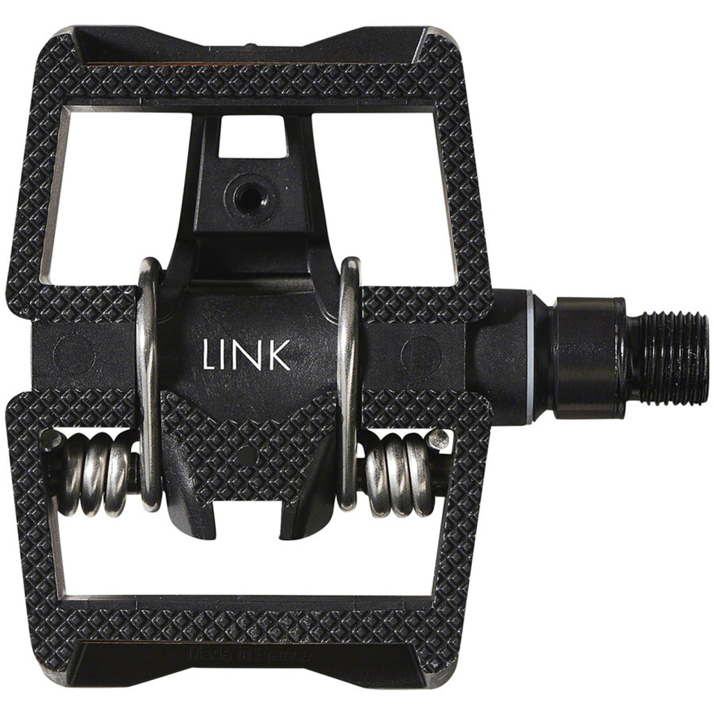 ATAC LINK Pedals - Single Sided Clipless with Platform, Aluminum, 9/16", Black
