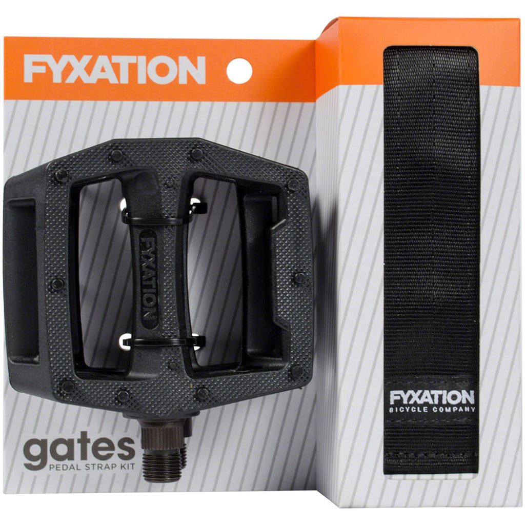 Fyxation Gates Pedal and Strap Kit - Platform, Nylon, 9/16", Black