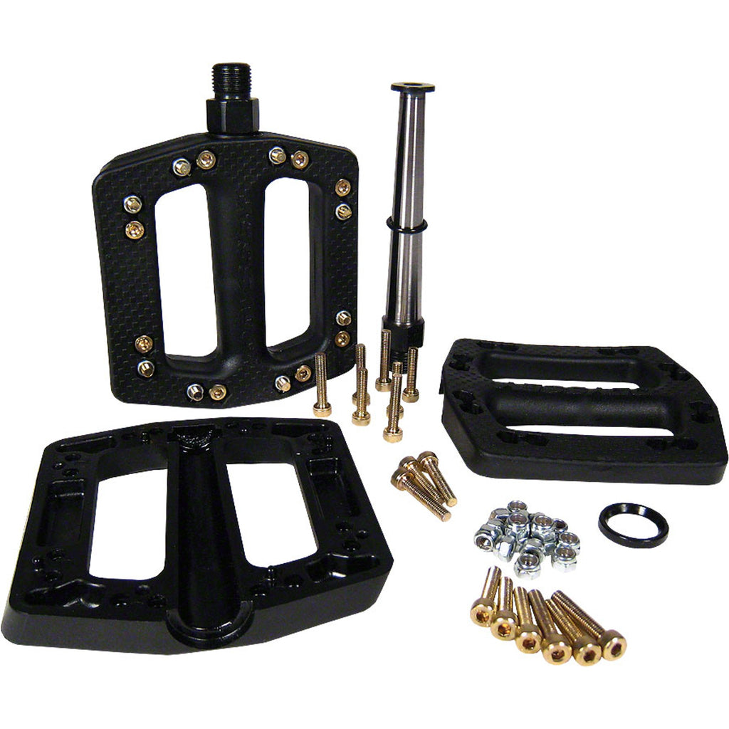 JC PC Pedals - Platform, Composity/Plastic, 9/16", Black