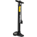 Joeblow Urban Ex Floor Pump - Steel Barrel / Plastic Base,  3.5" Base Mount Gauge, 120 Psi /8 Bar, Smarthead, Black/Sand