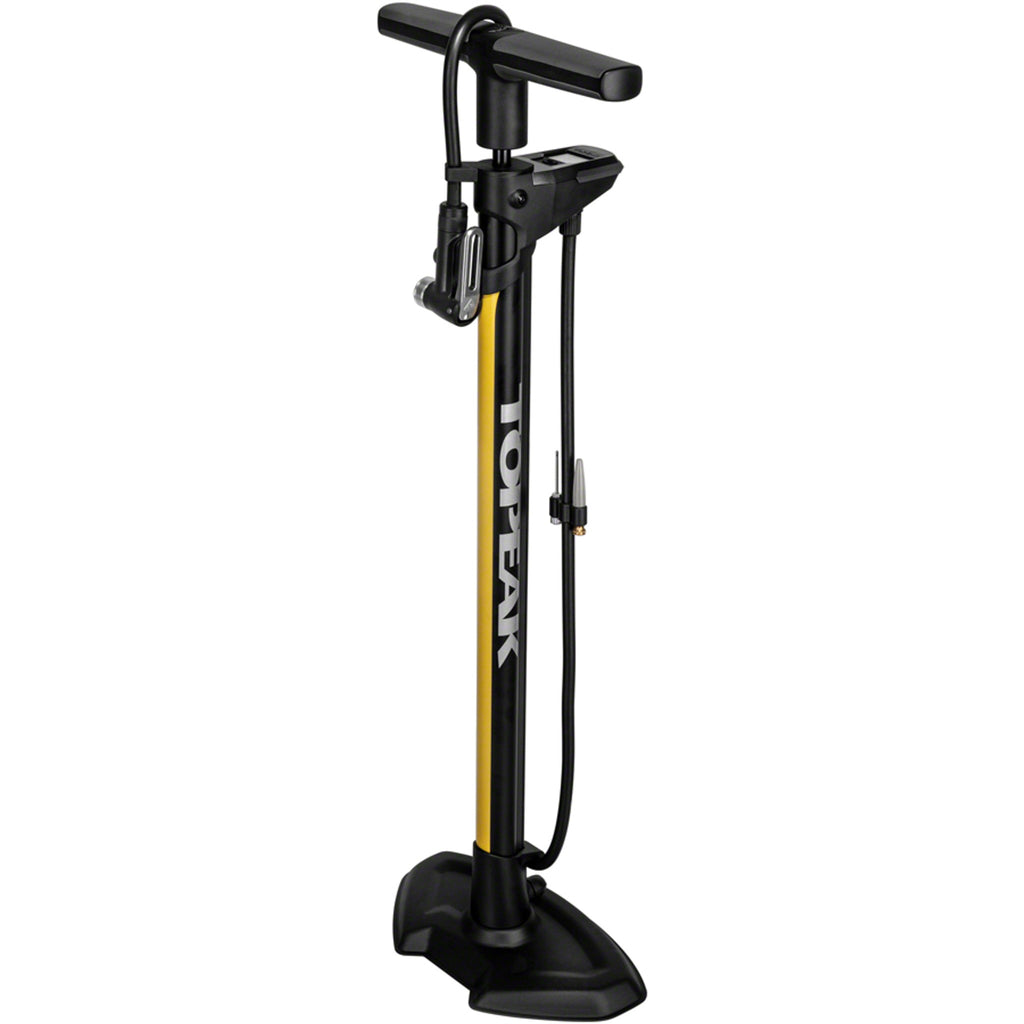 JoeBlow Pro Digital Floor Pump - 200psi / 13.8bar Digital Gauge, SmartHead DX3, Air Release Button, Black/Yellow
