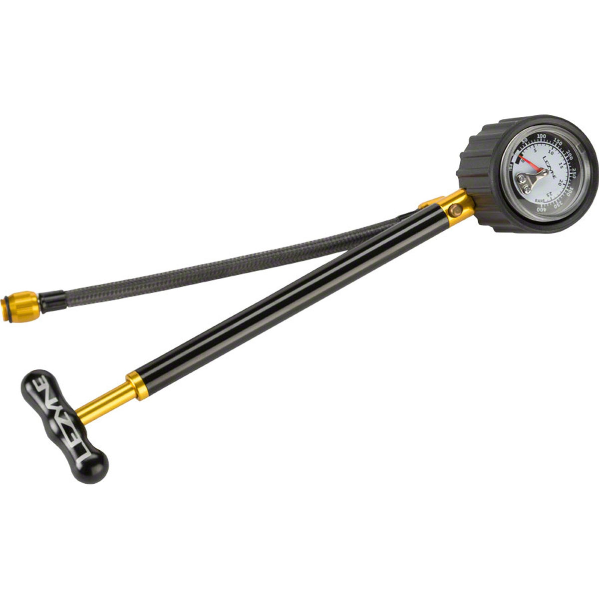 Shock Drive Pump With Braided Hose And 400psi Gauge, Black
