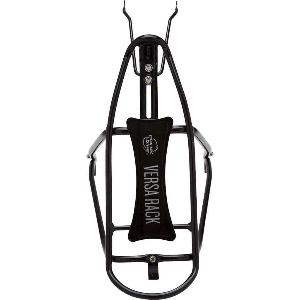 Versa Disc Brake Compatible Rear Rack: Black. Fits up to 29" wheels