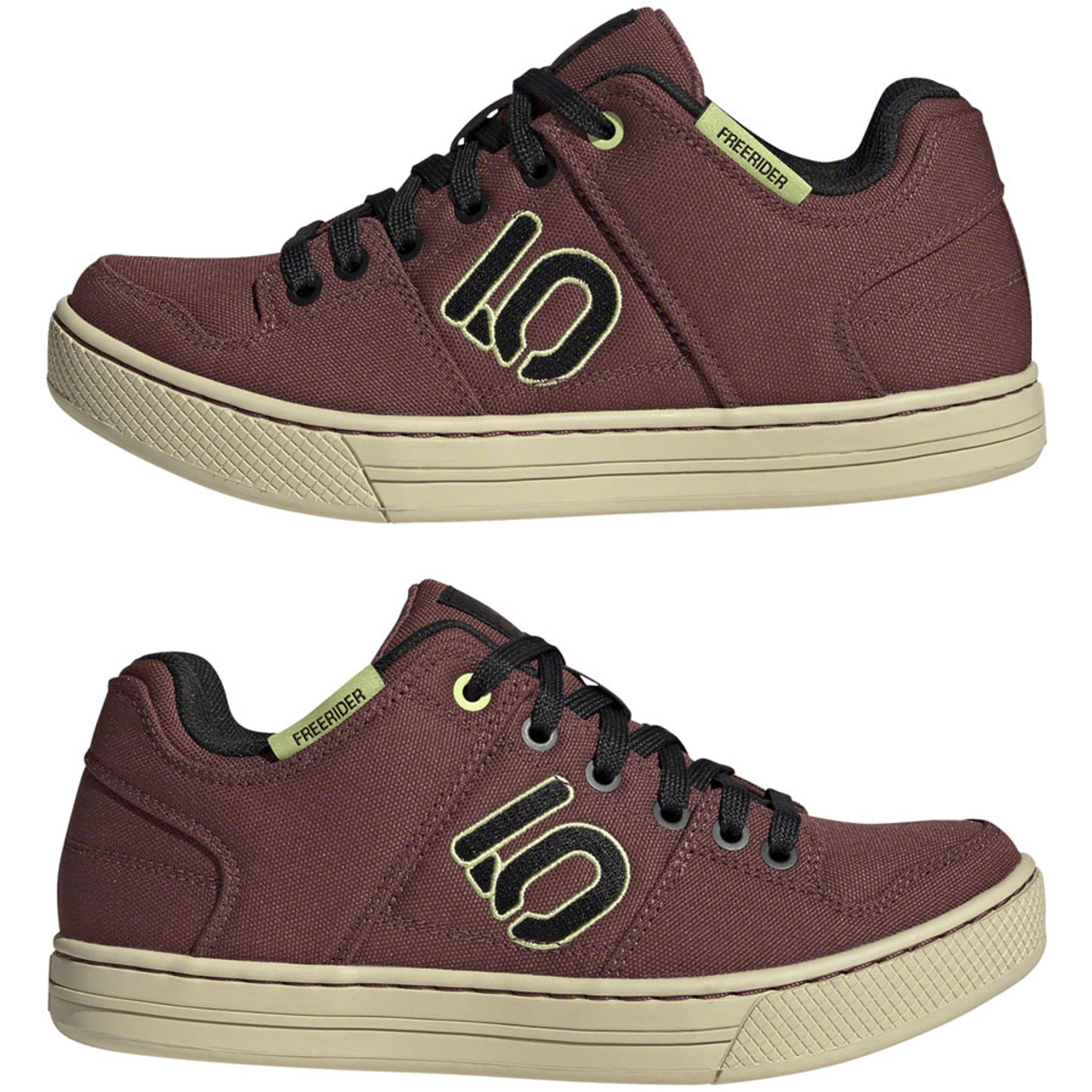 Freerider Canvas Flat Shoes - Women's, Quiet Crimson/Core Black/Pulse Lime