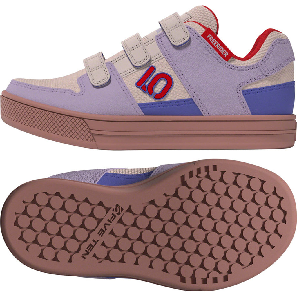 Freerider Kid's VCS Flat Shoes - Putty Mauve/Pure Ruby/Semi Cobalt Blue