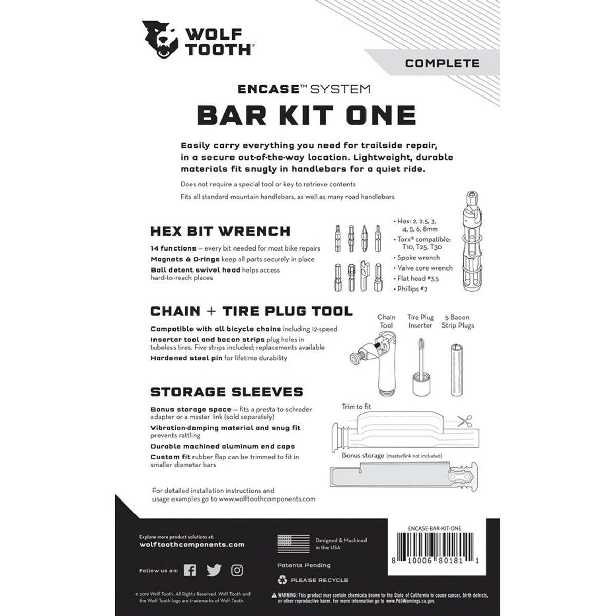 Encase System Bar Kit One