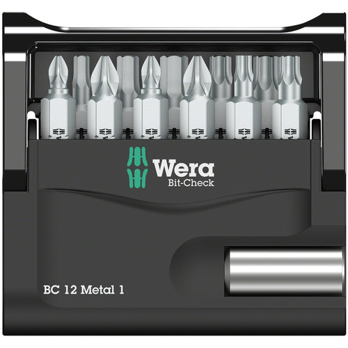 Bit-Check 12 Metal 1 Bit Holder and Bit Set - 1/4" Drive