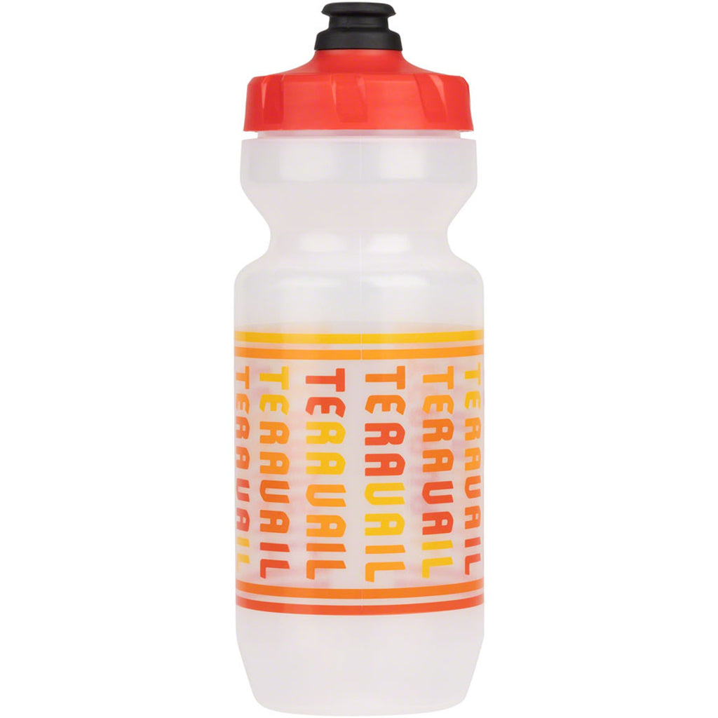 Teravail Scroll Water Bottle - Clear/Red, 22oz