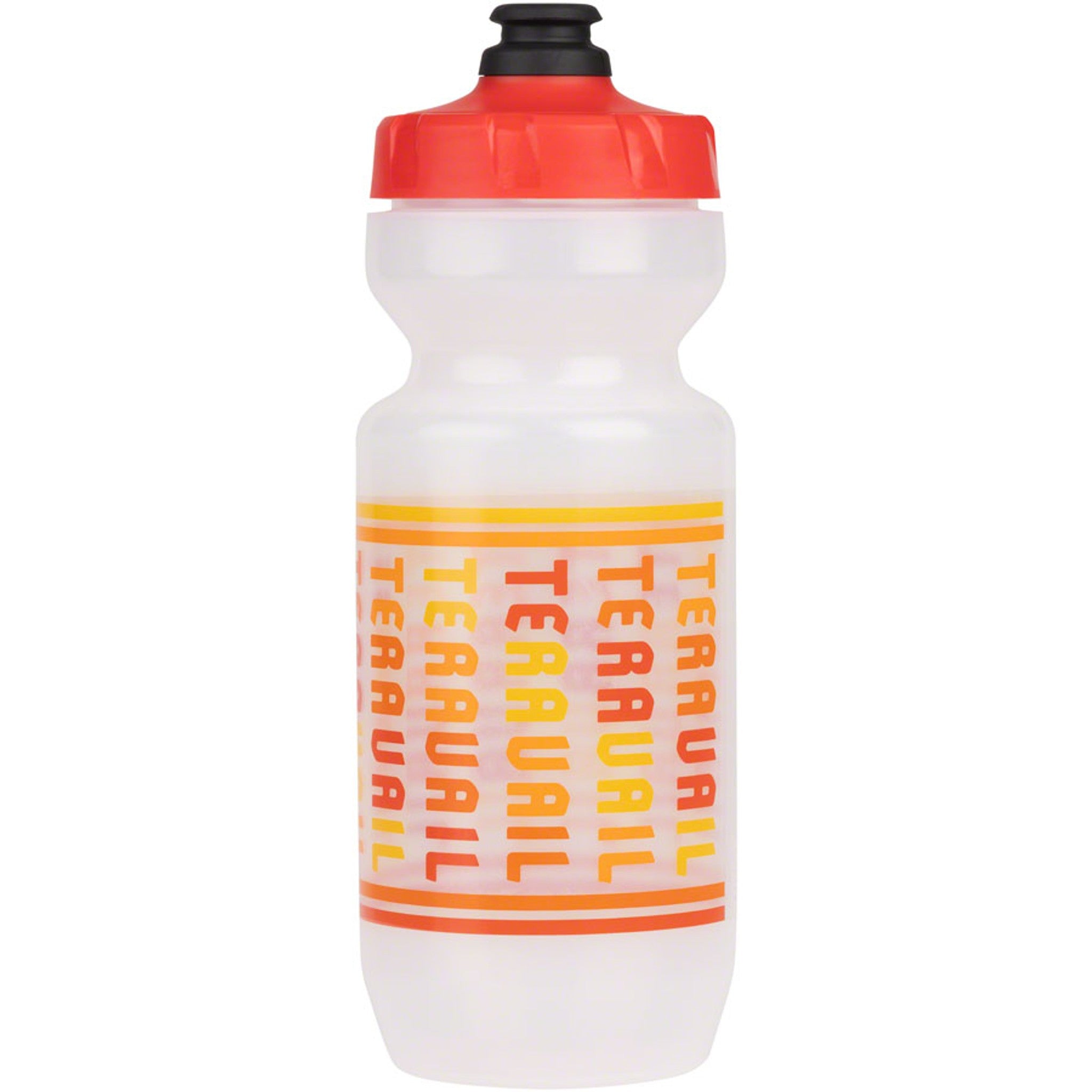 Teravail Scroll Water Bottle - Clear/Red, 22oz