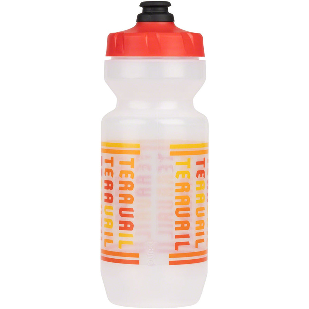 Teravail Scroll Water Bottle - Clear/Red, 22oz