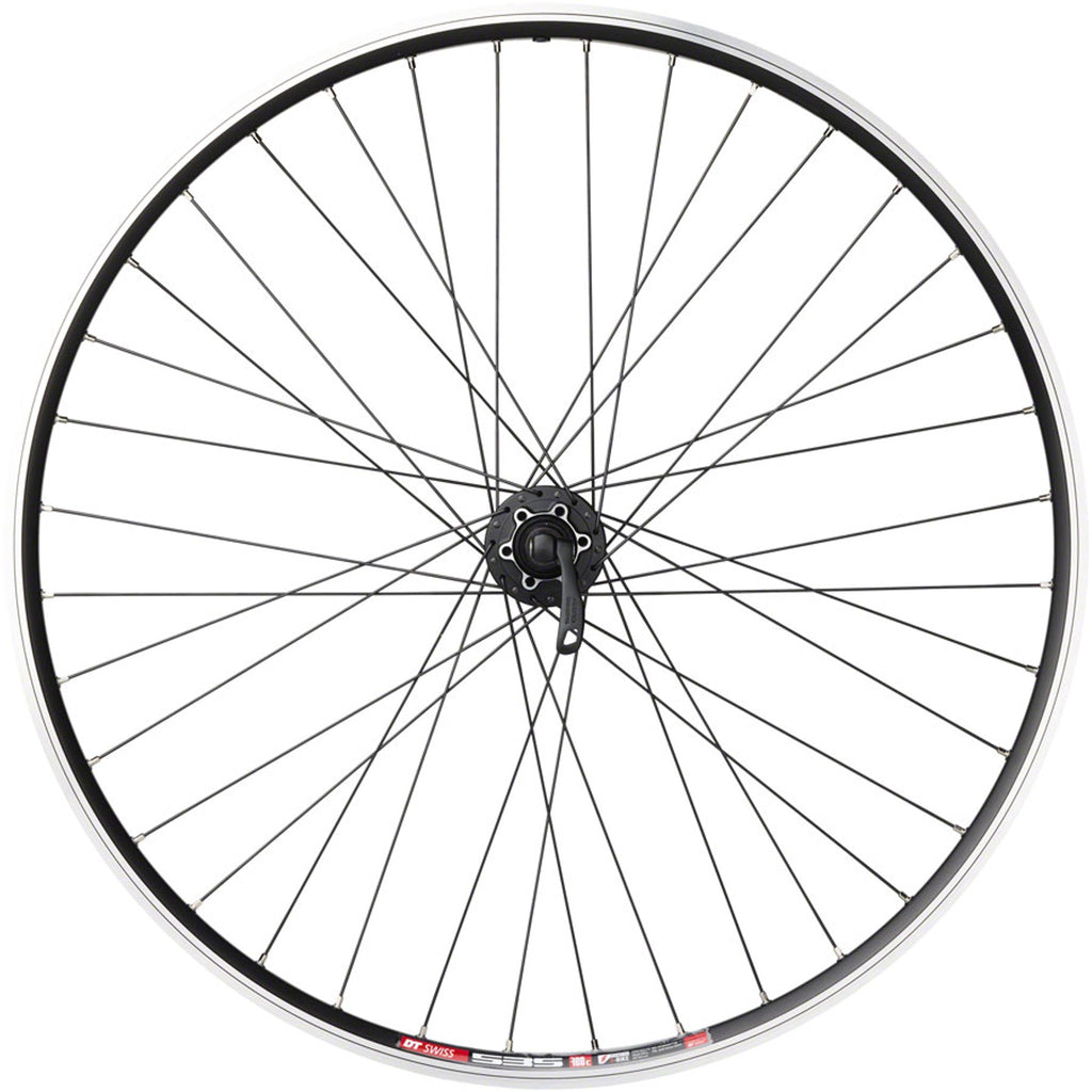 TK535/Deore Rear Wheel - 700, QR x 135mm, 6-Bolt Disc, Rim Brake, HG 10, Black, Clincher, 36H